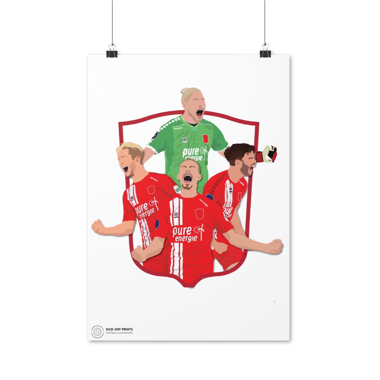 FC Twente poster met Unnerstall, Vlap, Pröpper en Cerny