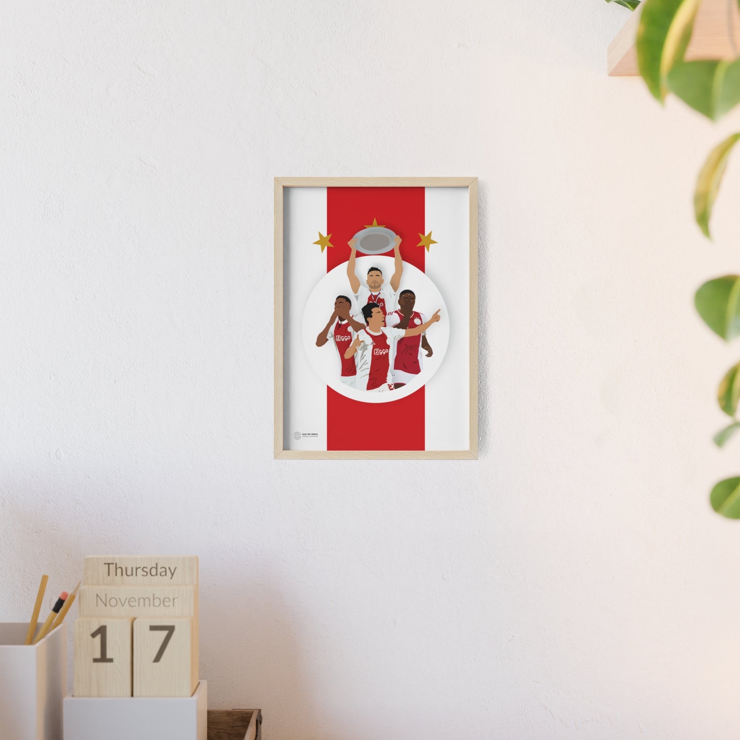Ingelijste Ajax poster - Tadic, Timber, Bergwijn en Berghuis