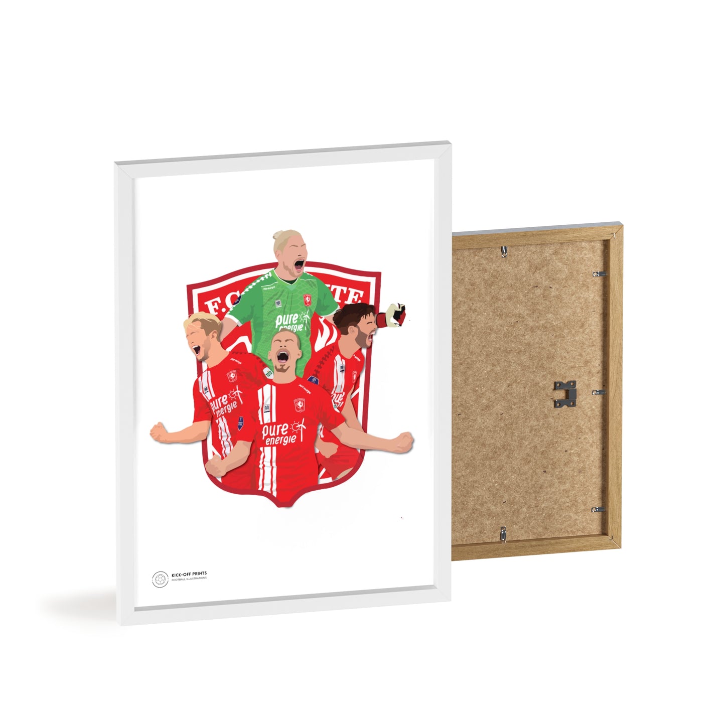 Ingelijste FC Twente poster met Unnerstall, Vlap, Pröpper en Cerny