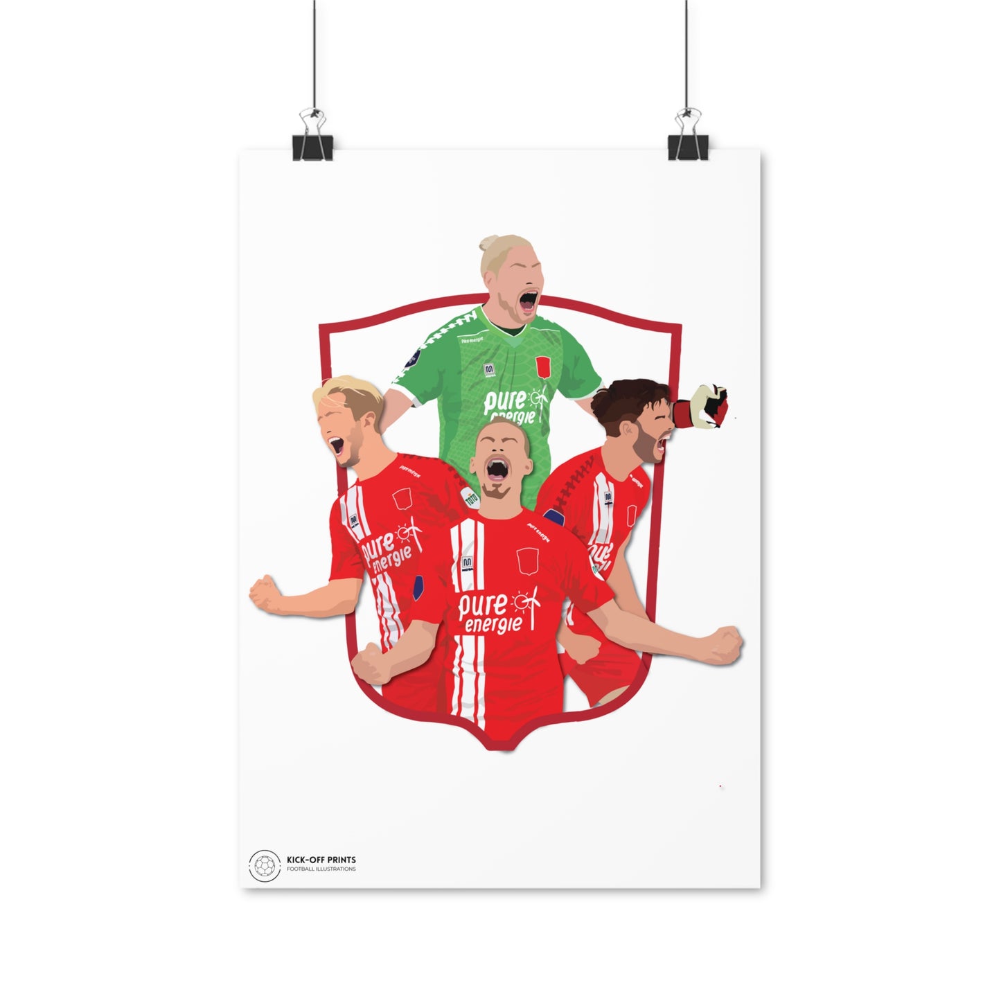 FC Twente poster met Unnerstall, Vlap, Pröpper en Cerny