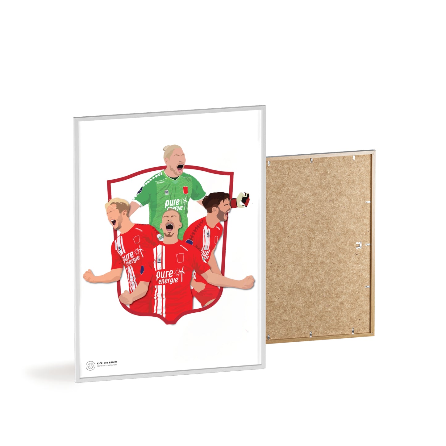 Ingelijste FC Twente poster met Unnerstall, Vlap, Pröpper en Cerny