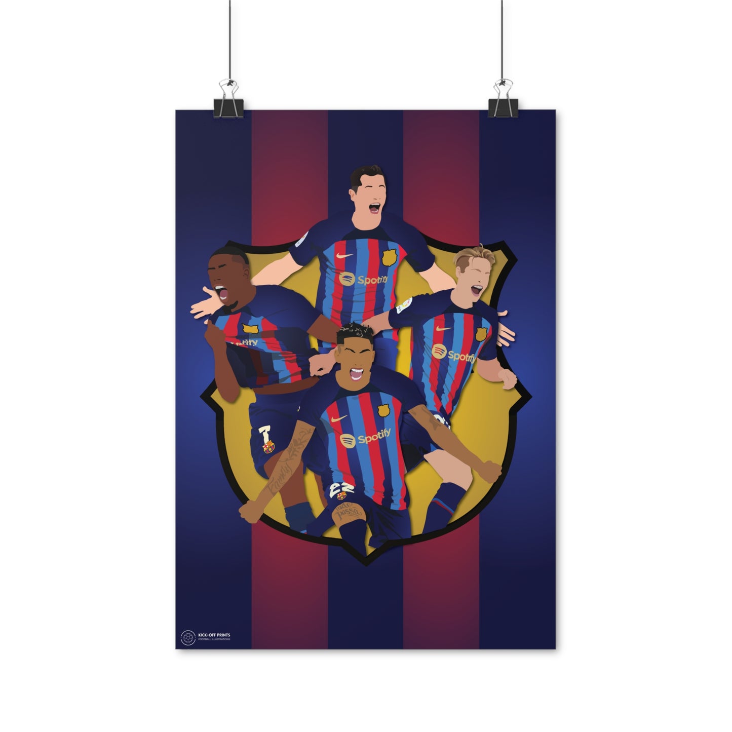 FC Barcelona poster - Lewandowski, Dembélé, De Jong en Raphinha