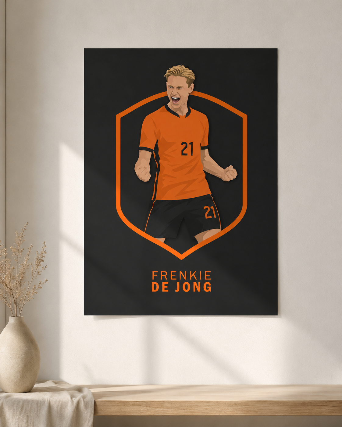 Ingelijste Frenkie de Jong Poster – WK 2026 Editie | Nederlands Elftal