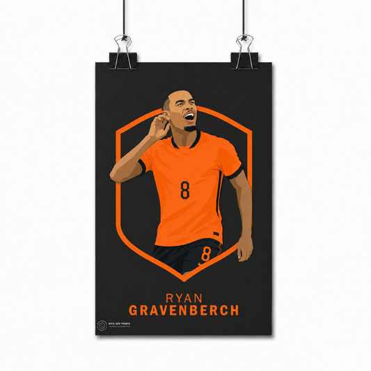 Ryan Gravenberch Poster – WK 2026 Editie | Nederlands Elftal