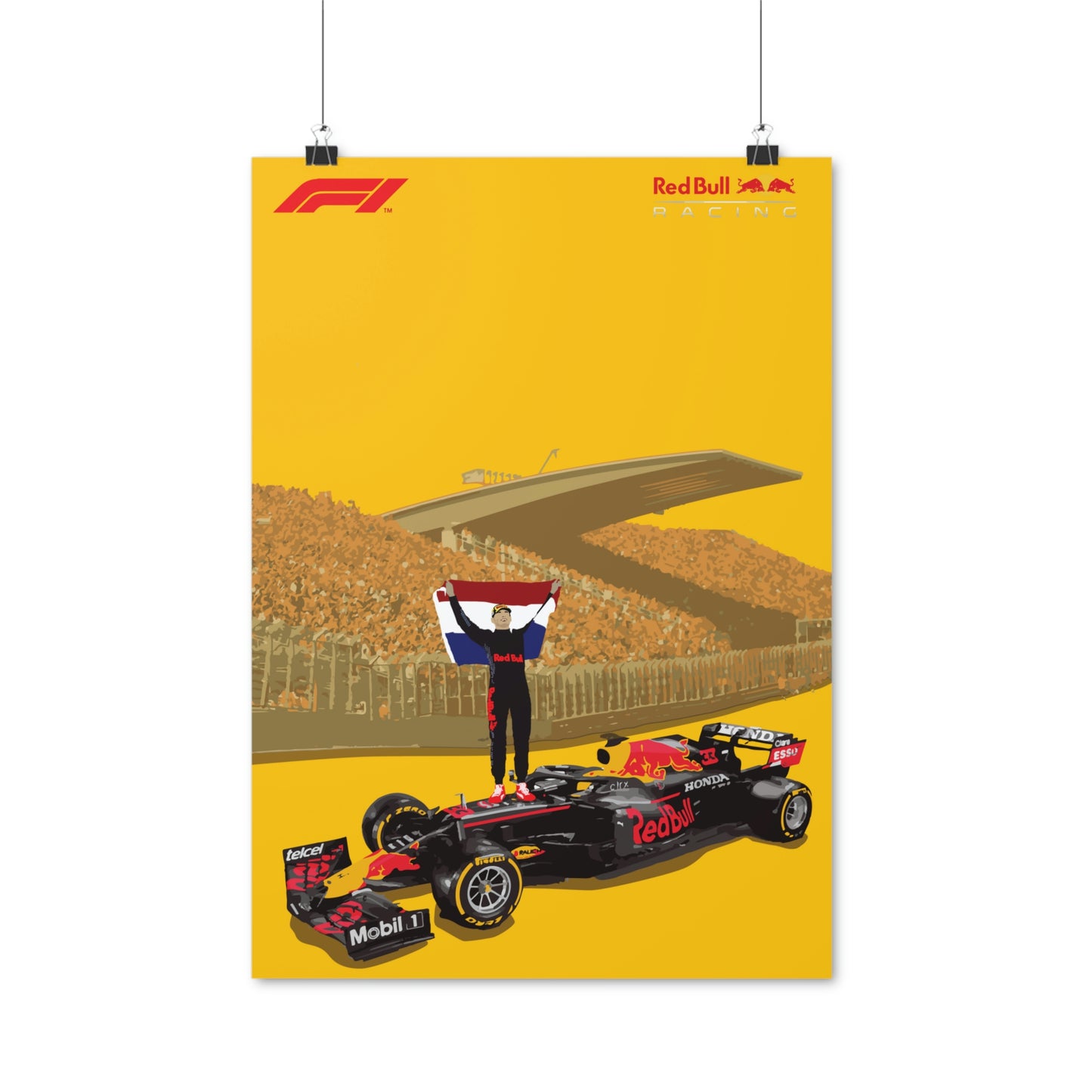 Max Verstappen op circuit Zandvoort poster